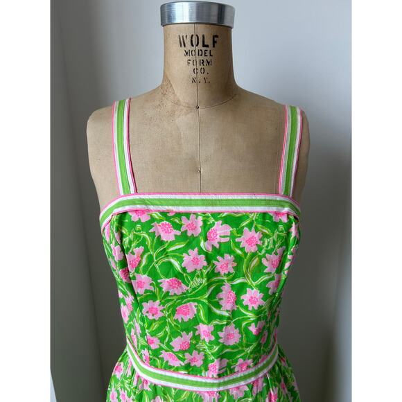 Liza by Lilly Pulitzer Vintage Pink and Lime Green Sundress size 9-10 - Picture 6 of 10